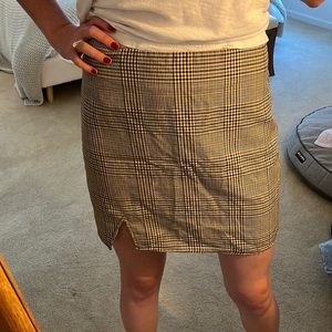 Cotton On Brown Plaid Mini Skirt